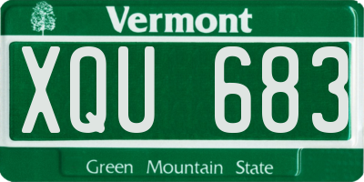 VT license plate XQU683