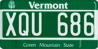 VT license plate XQU686