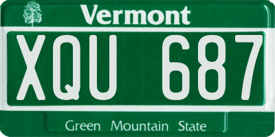 VT license plate XQU687