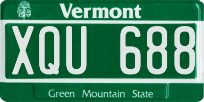 VT license plate XQU688