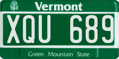VT license plate XQU689