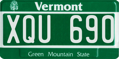 VT license plate XQU690