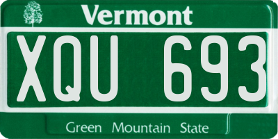 VT license plate XQU693