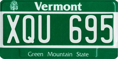VT license plate XQU695