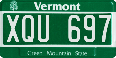 VT license plate XQU697