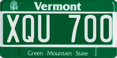 VT license plate XQU700