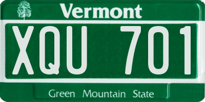 VT license plate XQU701