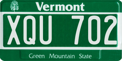 VT license plate XQU702