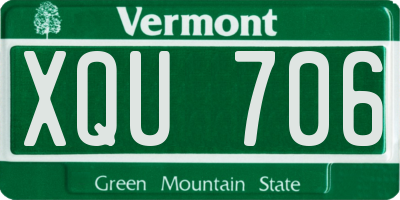 VT license plate XQU706