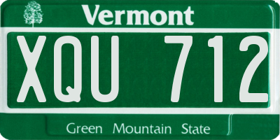 VT license plate XQU712