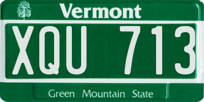 VT license plate XQU713
