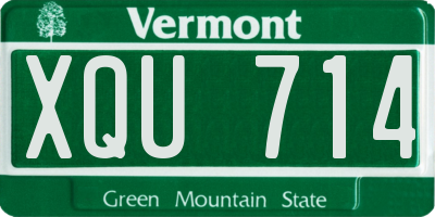 VT license plate XQU714