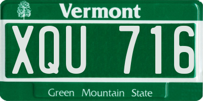 VT license plate XQU716