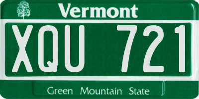 VT license plate XQU721
