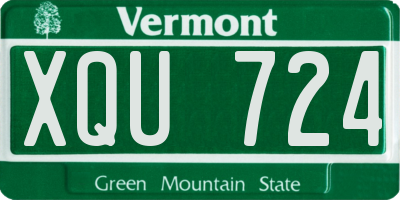 VT license plate XQU724