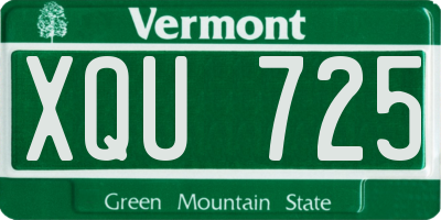 VT license plate XQU725