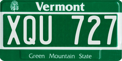 VT license plate XQU727