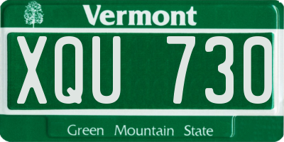 VT license plate XQU730