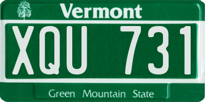 VT license plate XQU731