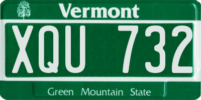 VT license plate XQU732