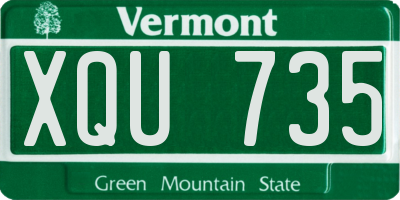 VT license plate XQU735