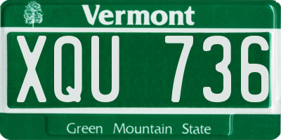VT license plate XQU736