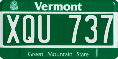 VT license plate XQU737