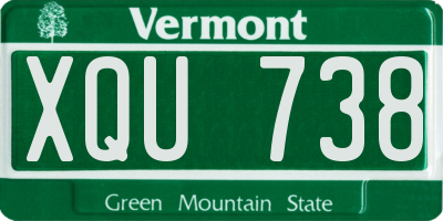 VT license plate XQU738