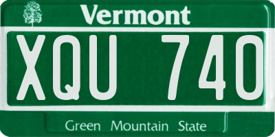 VT license plate XQU740
