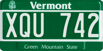 VT license plate XQU742