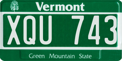 VT license plate XQU743