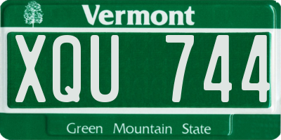 VT license plate XQU744