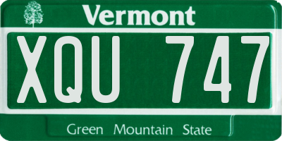 VT license plate XQU747