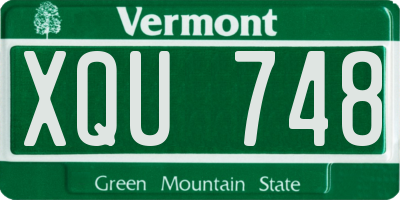 VT license plate XQU748
