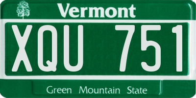 VT license plate XQU751