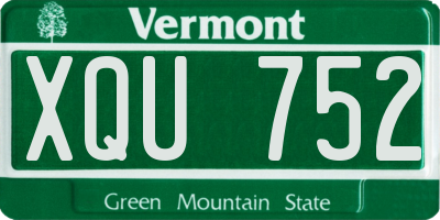 VT license plate XQU752