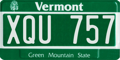 VT license plate XQU757