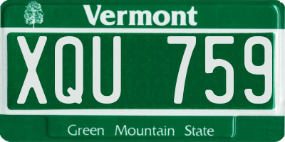 VT license plate XQU759