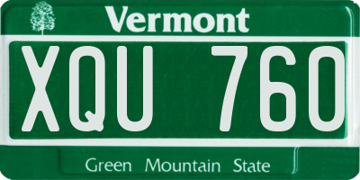 VT license plate XQU760