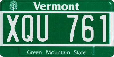 VT license plate XQU761