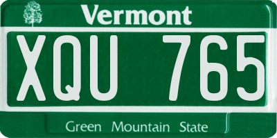 VT license plate XQU765