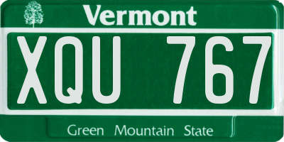 VT license plate XQU767