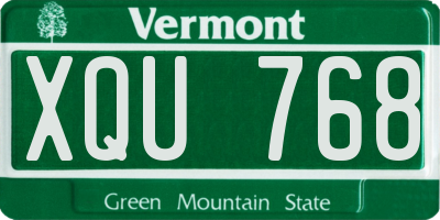 VT license plate XQU768