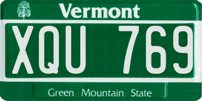 VT license plate XQU769