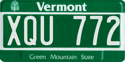 VT license plate XQU772