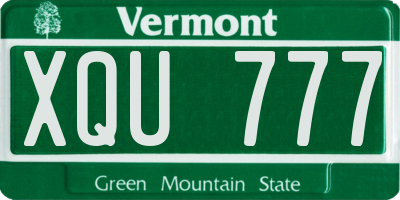 VT license plate XQU777