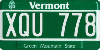 VT license plate XQU778