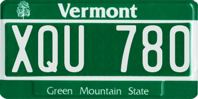 VT license plate XQU780