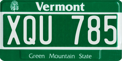 VT license plate XQU785
