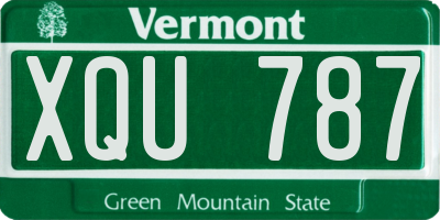 VT license plate XQU787